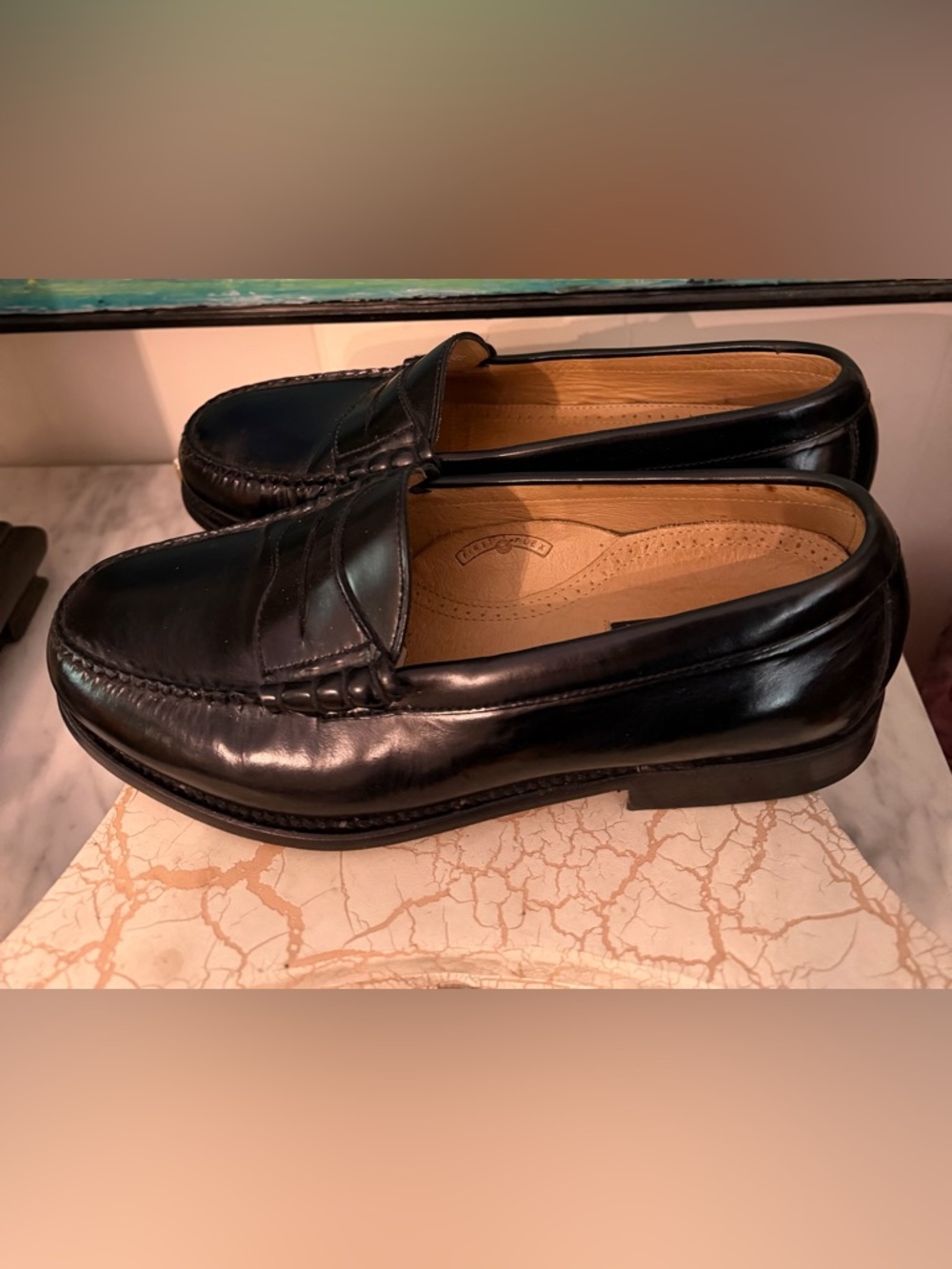 Bostonian Black Leather Penny Loafers - Smooth Slip-On Dress Shoes